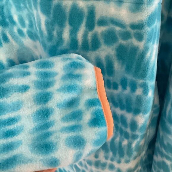 Lands End Mens Heritage Fleece 1/4 Snap Neck Pullover Sz L 42-44 Blue - Picture 4 of 10